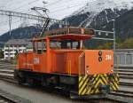 Ge 3/3 214 im Bahnhof Samedan am 24.09.2015.