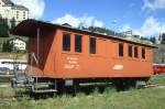RhB - Xk 9039 am 31.08.1993 in St.Moritz - Mannschaftswagen - 2-achsig mit 2 offenen Plattformen - Baujahr 1897 SIG - Gewicht 8,37t - Ladegewicht 0,00t - LP 9,50 m - zulssige Geschwindigkeit 60 km/h