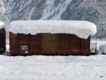 RhB - Dienstwagen WN 9883 abgestellt in Bever am 01.01.2010