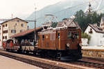 RhB Ge 2/4 221 mit einer Sonderleistug in Samaden im Oktober 1987.