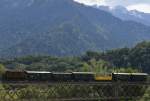 Die Ge 2/4 222 war heute mit dem geplanten Dampfzug von Ilanz nach Landquart unterwegs.