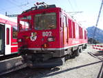 Gem 4/4 802  Murmeltier  steht mit einem Bauzug am 10. Oktober 2019 in Alp Grüm. 