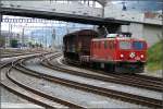 Ge 4/4 I 608  Madrisa  mit Rollschemel unter der Friedaubrcke in Chur.