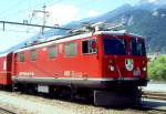 RhB - Ge 4/4I 603  BADUS  am 26.08.1995 in UNTERVAZ - STRECKEN-LOKOMOTIVE - bernahme 13.08.1947 - SLM3922/MFO/BBC - 1184 KW - Gewicht 48,00t - LP 12,10m - zulssige Geschwindigkeit 80 km/h. Hinweis: noch mit Scherenpantograf
