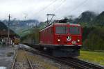 Rhb Ge 4/4 I 605 beim Manöver in Furna (7.5.2014)