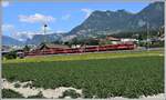 RE1240 mit Ge 4/4 II 618  Bergün/Bravuogn  in Chur Wiesental. (01.06.2020)