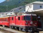 RhB - E - Lok  Ge 4/4  627 im Bahnhof von Samedan am 25.08.2007