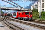 RhB Ge 4/4 II  629 am 06.07.26 in Chur mit einen Glacier Express