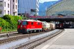 RhB Ge 4/4 II  614 am 06.07.26 in Chur mit einen G�terzug