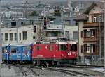 Ge 4/4 II 623  Bonaduz  rangiert am 23.12.09 mit den Arosa Express Wagen im Bahnhof von Chur.