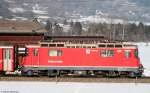 631 der Rhb mit dem RE 1253 (Disentis/Muster-Scuol-Tarasp) bei Ilanz 14.2.10