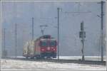 Ge 4/4 II 628  S-chanf  mit kurzem Gterzug beim Einfahrsignal von Malans. (11.03.2010)