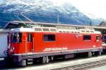 RhB - Ge 4/4II 614  SCHIERS  am 30.08.1995 in ST:MORITZ - THYRISTOR-STRECKEN-LOKOMOTIVE - bernahme 17.08.1973 - SLM4887/BBC - 1700 KW - Gewicht 50,00t - LP 12,74m - zulssige Geschwindigkeit 90