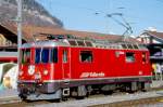 RhB - Ge 4/4II 614  SCHIERS  am 27.02.2000 in LANDQUART - THYRISTOR-STRECKEN-LOKOMOTIVE - bernahme 17.08.1973 - SLM4887/BBC - 1700 KW - Gewicht 50,00t - LP 12,74m - zulssige Geschwindigkeit 90