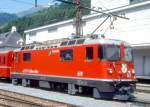 RhB - Ge 4/4II 619  SAMEDAN  am 06.06.1993 in DISENTIS - THYRISTOR-STRECKEN-LOKOMOTIVE - bernahme 03.12.1973 - SLM4892/BBC - 1700 KW - Gewicht 50,00t - LP 12,74m - zulssige Geschwindigkeit 90 km/h.