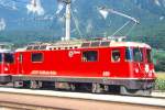 RhB - Ge 4/4II 620  ZERNEZ  am 19.08.1991 in UNTERVAZ - THYRISTOR-STRECKEN-LOKOMOTIVE - bernahme 19.12.1973 - SLM4893/BBC - 1700 KW - Gewicht 50,00t - LP 12,74m - zulssige Geschwindigkeit 90 km/h.