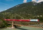Ge 4/4 II 616  Filisur  am 12. August 2011 mit dem RE 1237 (Diesentis/Muster - Scuol-Tarasp) bei Reichenau-Tamins.
