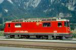 RhB - Ge 4/4 II 633  ZUOZ  am 19.08.1991 in Untervaz - Thyristor-Streckenlokomotive - bernahme 30.01.1985 - SLM5274/BBC - 1700 KW - Gewicht 50,00t - LP 12,74m - zulssige Geschwindigkeit 90 km/h -