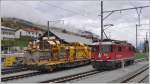 Es gibt sogar ein Ausfahrsignal Richtung Landeck, das aber mangels Fortsetzung der Strecke stndig rot signalisiert. Der Name Mungg auf dem Umbauwagen ist der schweizerdeutsche Ausdruck fr Murmeltier. (06.05.2012)