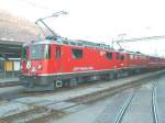 RhB,Doppeltraktion Ge4/4II und Ge4/4I am 18.02.02 in Landquart