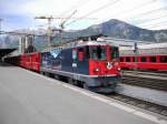 RhB - Ge 4/4  619 bei der ausfahrt aus dem Bahnhof von Landquart am 10.05.2014