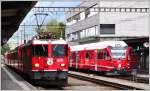 S1 1516 mit ABe 4/16 3105 und RE1240 mit Ge 4/4 II 619 in Landquart.