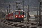 RE1249 nach Scuol mit Ge 4/4 II 623  Bonaduz  in Zizers Altlöser  (20.10.2014)