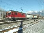 Ge 4/4 II Nr.614  Schiers  mit Valserwasser Zug am 02.02.07 in Untervaz