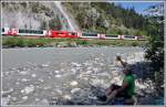 Glacier Express 902 mit der Ge 4/4 II 615  Klosters  bei Trin. (07.06.2015)