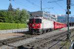 Regio nach Scuol-Tarasp mit Ge4/4 II 624(Werbeträger für 50000 RhB Facebook Fans)Landquart 28.05.15