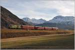 R1952 nach Scuol-Tarasp mit Ge 4/4 II 630  Trun   zwischen Samedan und Bever.