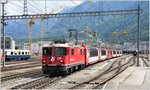 Ge 4/4 II 631  Untervaz  mit Glacier Express 903 verlässt Chur Richtung Disentis. (15.05.2016)