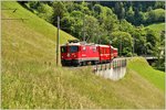 RE1334 aus St.Moritz mit Ge 4/4 II 631  Untervaz  unterhalb von Saas.(06.06.2016)