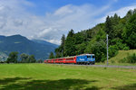 Ge 4/4 II 619 mit einem Engadin Star nach St. Moritz am 25.06.2016 bei Malans. 