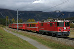 RhB: Ge 4/4 II 614 Schiers bei Pontresina am 15. Oktober 2016.
Foto: Walter Ruetsch