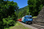 Ge 4/4 III 649 mit einem RE am 17.06.2017 bei Malans. 