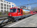 RhB - Ge 4/4  644 mit Zug nach St. Moritz am 05.03.2023