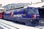 RhB - Ge 4/4 III 644  SAVOGNIN  am 12.046.1998 in St.Moritz - Drehstrom-Universallokomotive - bernahme 14.04.1994 - SLM5492/ABB - 3200 KW - Gewicht 62,00t - LP 16,00m - zulssige Geschwindigkeit 100