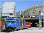 Ge 4/4 III 652  Vaz/Obervaz/Lenzerheide-Valbella  verlsst Chur mit einem RE nach St.Moritz.