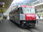 Whrend des Bahnhofsfests in Chur stand die fr die Aufnahme der Albula- und Berninalinie ins Unesco Welterbe werbende Ge 4/4 III 650 mit zustzlichen Informationen auf Gleis 1 auf dem Bahnhofplatz.