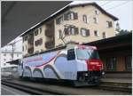 Die UNESCO Lok Ge 4/4 III 650  Seewis-Valzeina  steht in Samedan.