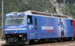 RhB    Ge 4/4 III   648 Susch Werbung: Swisscom  13.08.05 Reichenau