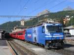 Ge 4/4 III 648 als Vollwerbetrger fr swisscom in St. Moritz - 13.08.2005
