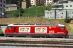 RhB - Ge 4/4 III 642  BRAIL/BRIGELS  am 04.09.1996 in St.Moritz - Drehstrom-Universallokomotive - bernahme 24.01.1994 - SLM5490/ABB - 3200 KW - Gewicht 62,00t - LP 16,00m - zulssige Geschwindigkeit