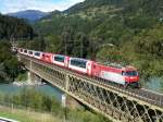 RhB - Ge 4/4 645 mit GEX unterwegs bei Reichenau-Tamins am 20.09.2013