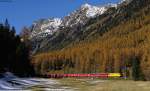 Rhb 644  Lazzarini  mit dem RE 1133 (Chur-St.Moritz) bei Bever 29.10.14