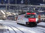 RhB - Ge 4/4 650 bei Rangierfahrt im Bahnhofsareal in Chur am 02.01.2015