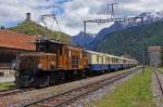 RhB  100 JAHRE BEVER-SCUOL 1913 bis 2013  Ge 6/6 414 mit dem Alpine Classic Pullman Express in Ardez am 30.