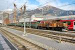 Ge 6/6 I Nr.414(Krokodil)vor einem Oldtimer Personenzug(Erlebnisfahrt mit Clà Ferrovia)in Landquart.15.12.13