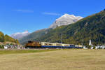 Ge 6/6 I 415 mit dem Pullman Classic am 16.10.2016 bei Bever.